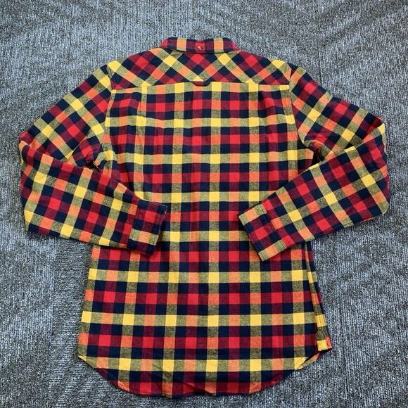 Fjallraven Flannel Shirt Mens Large Red Plaid Skog Slim Fit Long Sleeve Outdoor - Picture 6 of 10
